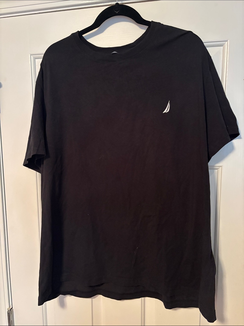 Nautica Black Short-Sleeve Tee with White Sail Logo